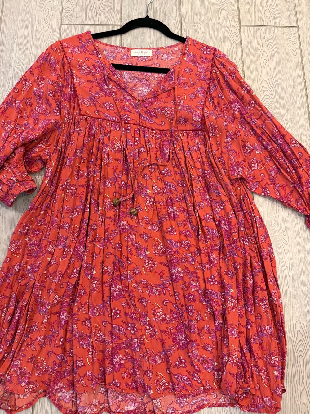 NL orange purple Burgundy floral Baby doll dress